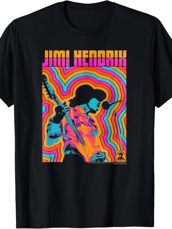 T-Shirt Other - Jimi Hendrix Colorful Retro Vibe Lines T-Shirt 186